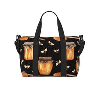 Xiso Ver Bee and Honey Reisetasche für Damen und Herren, Wochenendtasche, Handgepäck, Übernachtungstasche, Tragetasche, Yoga, Turnbeutel für Fitnessstudio, Arbeit, Wochenende, Reisen, persönliche