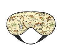 Xiso Ver Cartoon-Dinosaurier, niedliche Dinosaurier-Maske, verstellbare doppelseitige Augenmaske, weiche Schlaf-Augenabdeckungen zum Schlafen, perfekte Schattierung, reduziert Augenödeme