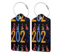 Xiso Ver Gepäckanhänger für Koffer fb1793921cd20110952d0d5cb9e87c6b, PU-Leder, Sichtschutz, ID-Etikett mit Edelstahlschlaufe und Adresskarte für Reisekoffer, Tasche, 2 Stück