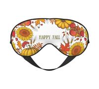 Xiso Ver Happy Fall Kürbis-Herbst-Sonnenblumen-Schlafmaske, verstellbare doppelseitige Augenmaske, weiche Schlaf-Augenabdeckungen zum Schlafen, perfekte Schattierung, reduziert Augenödeme