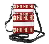 Xiso Ver Ho Ho Ho Vintage Rusty Metal Sign Print Kleine Umhängetasche für Damen Leder Handy Geldbörsen Mini Leder Schultertasche Handtasche Verstellbarer Riemen