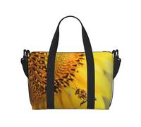 Xiso Ver Honey Bee Reisetasche mit Sonnenblumen-Motiv, für Damen und Herren, Wochenendtasche, Handgepäck, Übernachtungstasche, Tragetasche, Yoga, Turnbeutel für Fitnessstudio, Arbeit, Wochenende