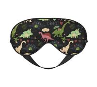 Xiso Ver Niedliche Dinosaurier-Schlafmaske, verstellbar, doppelseitig, weiche Schlaf-Augenabdeckungen zum Schlafen, perfekte Schattierung, reduziert Augenödeme