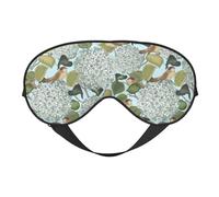 Xiso Ver Schlafmaske für Hortensien und kleine Vögel, verstellbar, doppelseitig, weiche Schlaf-Augenabdeckungen zum Schlafen, perfekte Schattierung, reduziert Augenödeme