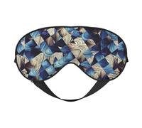 Xiso Ver Schlafmaske mit abstrakten blauen Quadraten, verstellbar, doppelseitig, weiche Schlaf-Augenabdeckungen zum Schlafen, perfekte Schattierung, reduziert Augenödeme