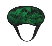 Xiso Ver Schlafmaske mit grünem Farn-Druck, verstellbare Augenmaske, weiche Schlaf-Augenabdeckungen zum Schlafen, perfekte Schattierung, reduziert Augenödeme