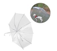 Xiuganpo Innovativer Regenschirm für Haustiere, Bequemer Griff, Ergonomisches Design, Geeignet für Spaziergänge mit Hund und Katze (Transparent)