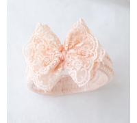 Xiuganpo Weiches, Hautfreundliches Baby-Spitzen-Stirnband, Langlebiges, Wiederverwendbares Haarband für Mädchen Im Alter von 0-24 Monaten, Netz-Spitzen-Haarschmuck für Kleinkinder (Orange-Rosa)