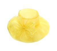 XIUH Damenhut Organza Hut Hochzeit Anlasshut Brauthut Strandhut Strohhüte Sonnenhut Blumen Sommerhut Party Hut Damen Sommerhut Hüte Damen Elegant
