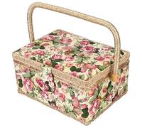 XIUsheUA häkeltasche Nähkorb, Vintage-Nähkorb for Nadeln, Fäden, Maßband und andere Nähutensilien, Aufbewahrungsbox für Stricken Häkeln Wolle Aufbewahrung Reisen(B)