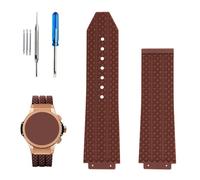 XIW Kompatibel mit 19 mm × 25 mm × 22 mm Hublot Big Bang Gummi-Uhrenarmband, Ersatz für Herren, Silikon-Armband für Damen, Braun