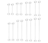Xiwnndk 16pcs Zungenpiercing Kunststoff Klar | Transparentes Material, Mehrere Größen 12-38 mm, Arbeitsplatz Und Täglichen Gebrauch, Ideal Für Empfindliche Haut