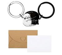 XIXKOLYU 1 Paar Katze Paar Schlüsselanhänger Valentinstag für Freund Katze Liebhaber bester Freund Ehemann Ehefrau Geschenk für Weihnachten Geburtstag