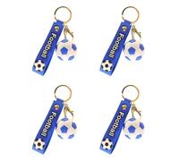 Xjdzineq 4 x Ringe mit Fußballmotiven, dekorative Rucksäcke, Ornament, ideal für Partyzubehör und Sportbegeisterte, Reisehalter