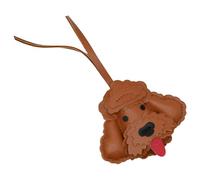 Xjdzineq Pudel-Schlüsselanhänger, leichtes PU-Leder, modische Taschen für Hundeliebhaber, Schlüssel und Alltagsdekoration, Hundebesitzer, braun, One size