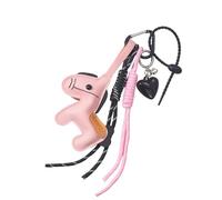 Xjdzineq Schöner Pferde-Schlüsselanhänger mit Herz-Anhänger, stilvolles PU-Ledertaschen-Accessoire, modische Tasche, Charm-Halter für Damen und Mädchen, PU-Schlüsselanhänger-Zubehör, B, One size