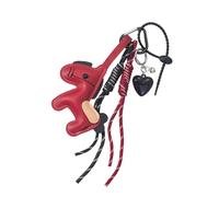 Xjdzineq Schöner Pferde-Schlüsselanhänger mit Herz-Anhänger, stilvolles PU-Ledertaschen-Accessoire, modische Tasche, Charm-Halter für Damen und Mädchen, PU-Schlüsselanhänger-Zubehör, rot, One size