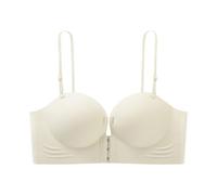 Xjdzineq Trägerloser Tube Top BH mit Hakenverschluss, rutschfestes Design, kabelloser Komfort Push Up Bandeau Bralette für Damen, Unterwäsche, trägerloser Bandeau BH