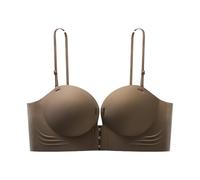 Xjdzineq Trägerloser Tube Top BH mit Hakenverschluss, rutschfestes Design, kabelloser Komfort Push Up Bandeau Bralette für Damen, Unterwäsche, trägerloser Bandeau BH