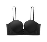 Xjdzineq Trägerloser Tube Top BH mit Hakenverschluss, rutschfestes Design, kabelloser Komfort Push Up Bandeau Bralette für Damen, Unterwäsche, trägerloser Bandeau BH