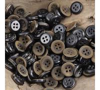 XJHWD 12mm 10/20/30 Stück Distressed Echthornknöpfe für Anzüge, echtes Büffelhorn, Blazerknöpfe, Schwarze Hornknöpfe, Mantel, Anzugknöpfe für Männer/Frauen