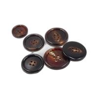 XJHWD 20 Stück 10-30 mm große hellbraune 4-Ösen-Knöpfe aus echtem Horn, Mantel für Hemd, echte Büffelhorn-Blazerknöpfe, Anzugknöpfe für Männer/Frauen