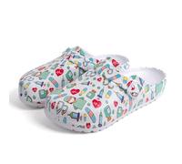 XJITIGER Garten Clogs für Damen und Herren, Leichte Eva Arbeitsschuhe, rutschfeste Nurse Clogs mit Verstellbarem Fersenriemen, Leicht zu Reinigen, für Küche, Klinik & Alltag Arzt 37