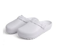 XJITIGER Garten Clogs für Damen und Herren, Leichte Eva Arbeitsschuhe, rutschfeste Nurse Clogs mit Verstellbarem Fersenriemen, Leicht zu Reinigen, für Küche, Klinik & Alltag Weiß 41