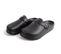 XJITIGER Garten Clogs für Damen und Herren, Leichte Eva Arbeitsschuhe, rutschfeste Nurse Clogs mit Verstellbarem Fersenriemen, Leicht zu Reinigen, für Küche, Klinik & Alltag Schwarz 42