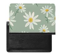 XJLAPWS Reisepasshülle Etui Gänseblümchen-Blüten Blumen Pu Leder Reisepasshülle Mit Kartenschlitz