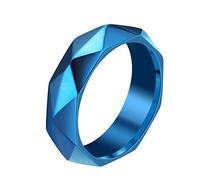 XJruixi Anime Game Arknights Rings Amiya Blue Rhombus Stainless Steel Unisex Ring Jewelry Props Accessories Gifts