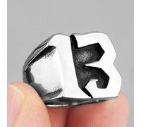 XJruixi Lucky Number 13 Stainless Steel Mens Rings Punk Hip Hop Unique Simple for Male Boyfriend Biker Jewelry Creativity Gift Wholesale
