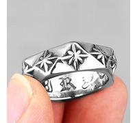 XJruixi Polaris Star Flower Stainless Steel Mens Rings Simple Trendy Retro for Male Boyfriend Biker Jewelry Creativity Gift Wholesale