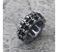 XJruixi Retro Skull Men's Ring Large Solid Shop Skeleton Design Gothic Stainless Steel Biker Skull Rings for Men's Hip Hop Gift