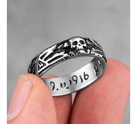 XJruixi Stainless Steel Men Rings Domineering Skull Devil Punk Gothic Hiphop Simple for Biker Male Boy Jewelry Creativity Gift Wholesale