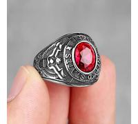 XJruixi Stainless Steel Men Rings Rhinestone United States Army Punk Hip Hop for Biker Male Boyfriend Jewelry Creativity Gift Wholesale