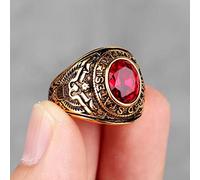 XJruixi Stainless Steel Men Rings Rhinestone United States Army Punk Hip Hop for Biker Male Boyfriend Jewelry Creativity Gift Wholesale