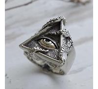 XJruixi Vintage Octopus adsorption All Seeing Eye Ring Cool 316L Stainless Steel Biker Ring Men Women Masonic Ring Jewelry Wholesale