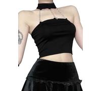 XKBHYD Goth Crop Top Femboy Clothing Goth Shirt Alt Clothing Grunge Gothic Shirt Gothic Top Emo Tops Punk Outfits for Women