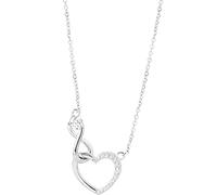 XKUN Halskette 925 Sterling Silber Zirkon Hohl Herz Halsketten Für Frauen Infinity Love Clavicle Kette Halskette Schmuck