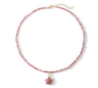 XLANDALYUEFA Halskette, 3 mm facettierte Perle Labradorit-Quarz-Aventurin-Choker for Damen(Rhodochrosite)