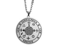 XLTEAM Halskette Anhänger Erzengel Sandalphon Siegel Anhänger Halskette Engel Botschafter der Gebete Amulett Schmuck Geburtstag Schmuck Geschenke