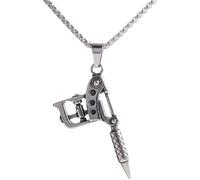 XLTEAM Halskette Anhänger Tattoo Maschine Anhänger Retro Halskette Anzüge für Männer und Frauen Tätowierer kreatives Geschenk Party Schmuck Geschenke