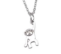 XLTEAM Lässige Halskette Anhänger Antik Silber Farbe Affe Halsketten kurze Kette Choker Party Schmuck Geburtstagsgeschenk