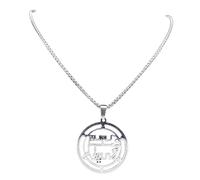 XLTEAM Lässige Halskette Anhänger Dämon STOLAS Siegel Satan Anhänger Halskette Siegel Frauen Silberfarbe hohle Baphomet Halsketten Schmuck Geschenk N7091S Party Schmuck Geburtstagsgeschenk