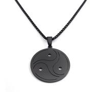 XLTEAM Lässige Halskette Anhänger Gothic BDSM Logo Anhänger Masochismus Zeichen Halskette für Frauen Männer Schwarze Farbe Runde Halsketten Schmuck N8096S03 Party Schmuck Geburtstagsgeschenk