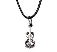 XLTEAM Lässige Halskette Anhänger Imitation schwarz Leder Seil Kette Halskette Cello Anhänger Party Schmuck Geburtstagsgeschenk