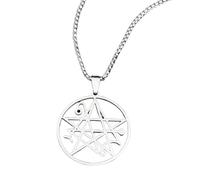 XLTEAM Lässige Halskette Anhänger Necronomicon Halskette Männer Satan Anhänger LOVECRAFT CTHULHU Patch Satan PIN Schmuck Bijoux Homme N7136S03 Party Schmuck Geburtstagsgeschenk