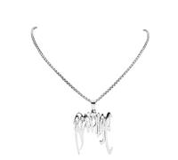 XLTEAM Lässige Halskette Anhänger Punk Broken Spiked Choker Halskette Damen/Herren Silber Farbe Anhänger Halsketten Schmuck Collier Lettre N3430S03 Party Schmuck Geburtstagsgeschenk