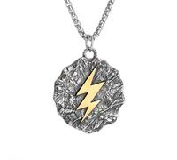 XLTEAM Lässige Halskette Anhänger Retro Zeus' Zorn Blitz Anhänger Antike Griechische Mythologie Halskette Herren Hip Hop Trend Punk Party Schmuck Geschenk Party Schmuck Geburtstagsgeschenk